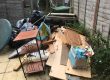 Household rubbish waiting to be collected at the rear of home