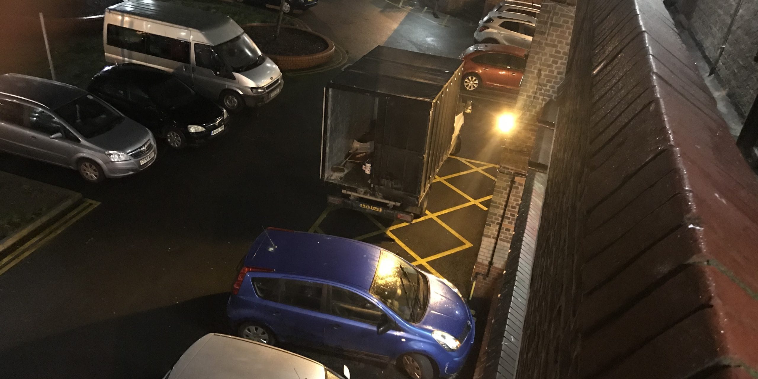 IMG_1689 Car park with lorry waiting to be filled with household rubbish