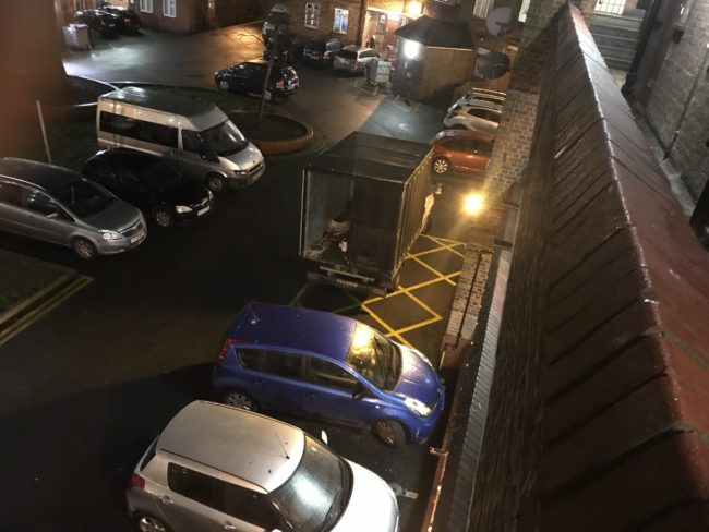 IMG_1689 Car park with lorry waiting to be filled with household rubbish