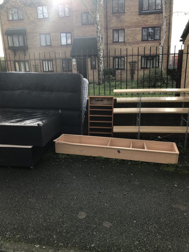 IMG_1820 Old mattresses outside block of flats ready to be collected